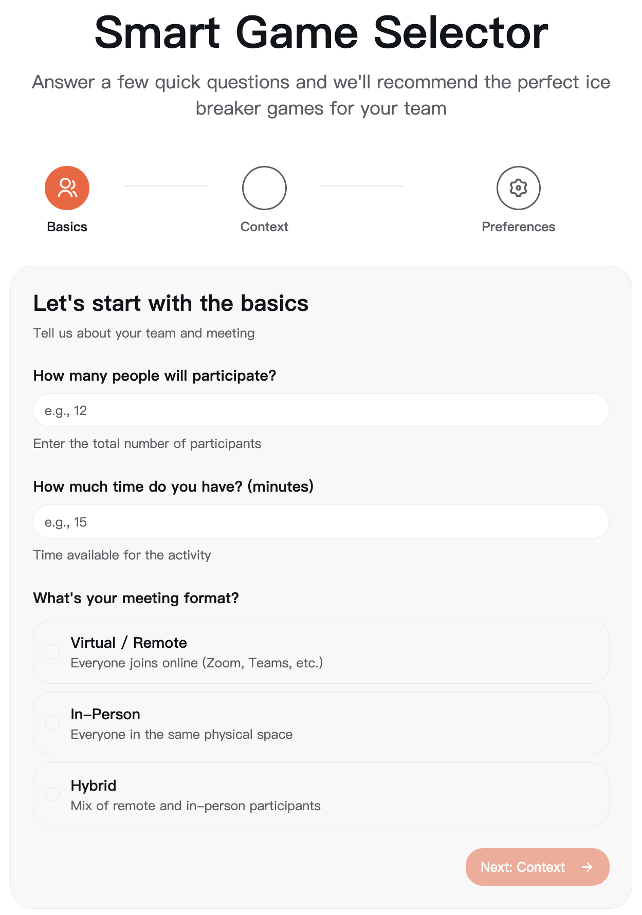 Tell Us About Your Team